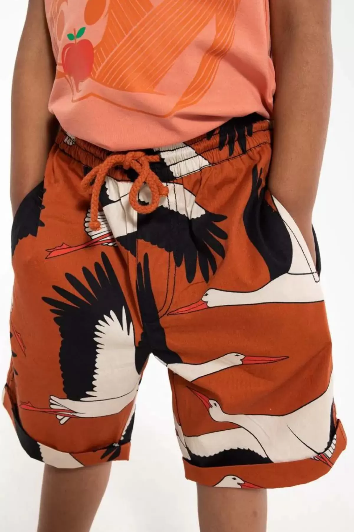 New Danalfred Poplin Shorts Rust Big Stork Kinder Shorts