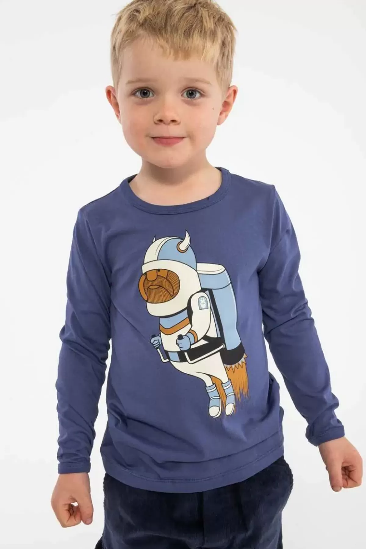 Cheap Danebasic Longsleeve Grey Marine Jetpack Viking Kinder Hemden Und Shirts