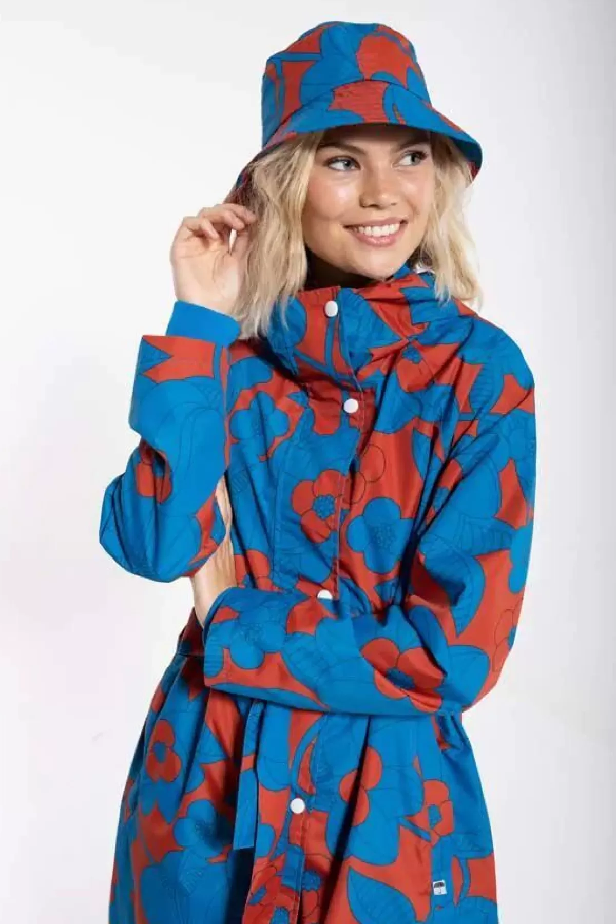 Danefæ Regenjacken>Danebucket Rain Hat Rust/Warm Indigo Bloom Boom