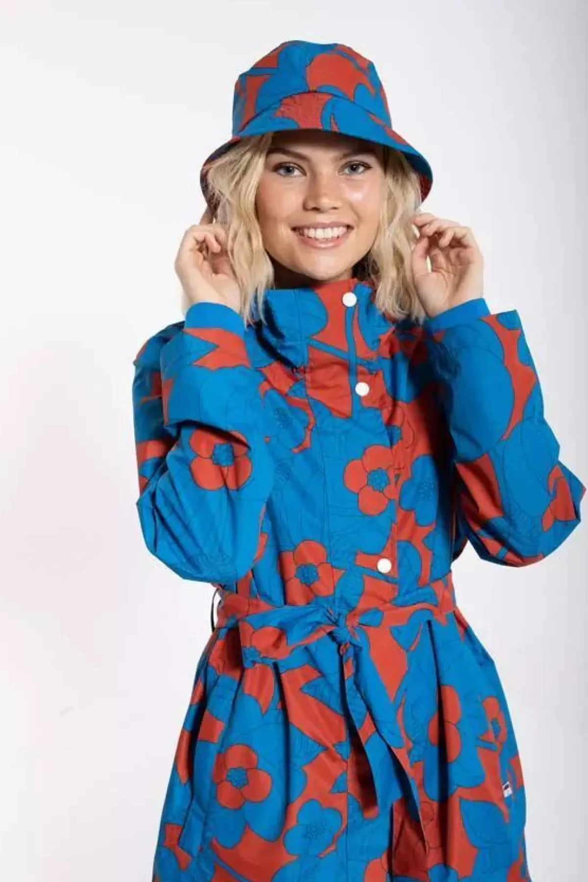 Danefæ Regenjacken>Danebucket Rain Hat Rust/Warm Indigo Bloom Boom