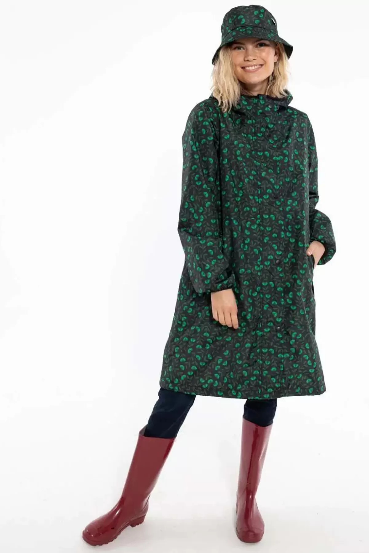 Danefæ Regenjacken>Danedith Rainjacket Black/Khaki Fleurie