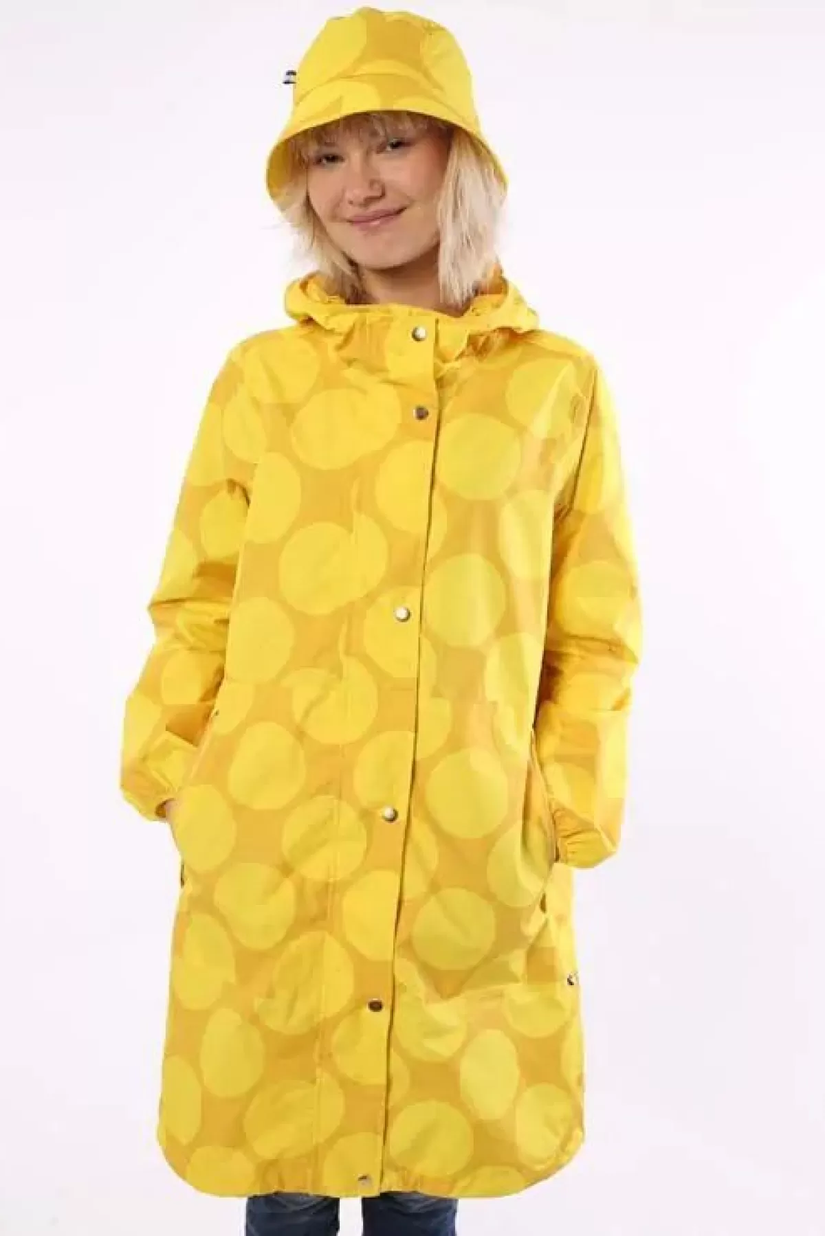 Danefæ Regenjacken>Danedith Rainjacket Mustard/Yellow Megadot
