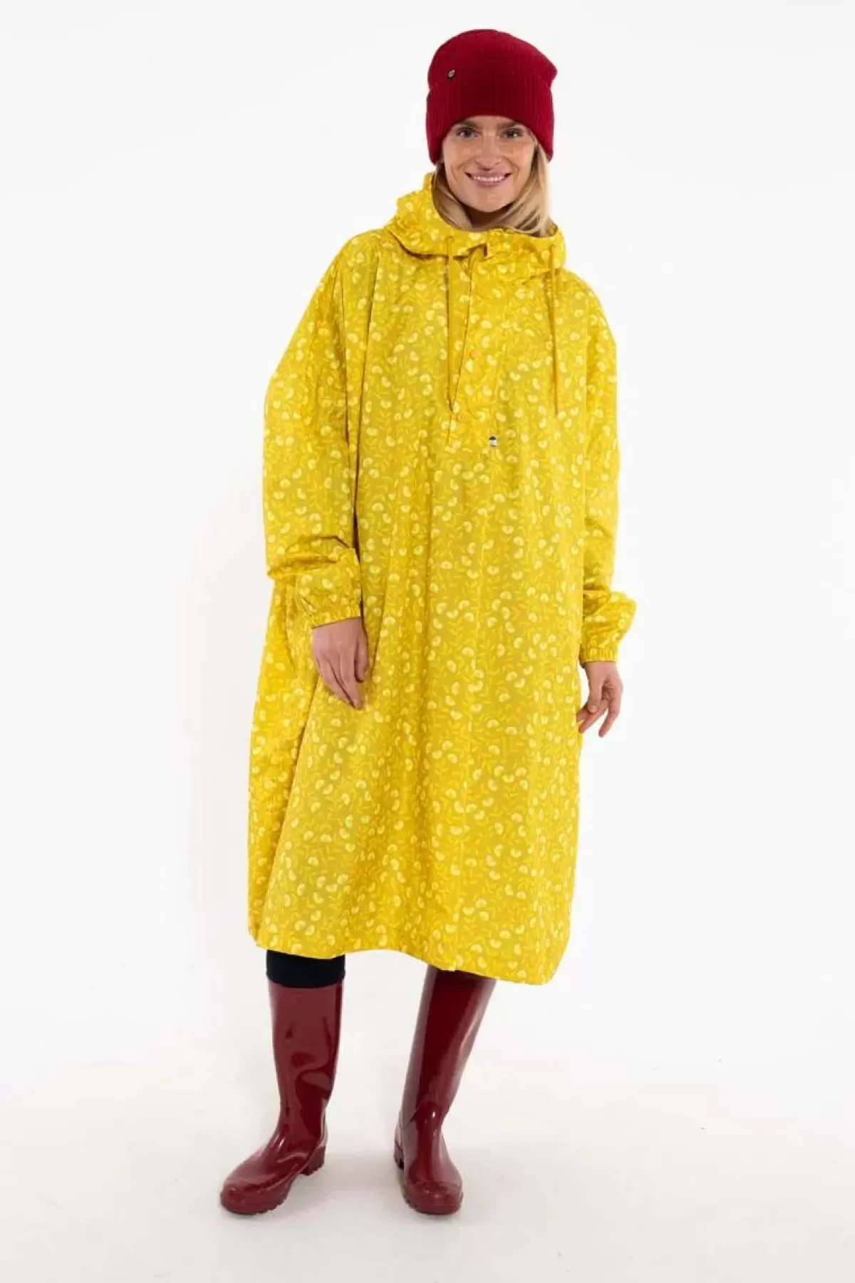 Danefæ Regenjacken>Danedream Drops Rain Poncho Dark Yellow Fleurie