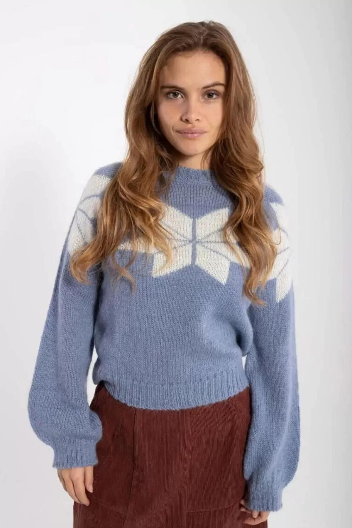 Danefæ Strickwaren>Danefantastic Flakes Wool Sweater Porcelaine/Chalk