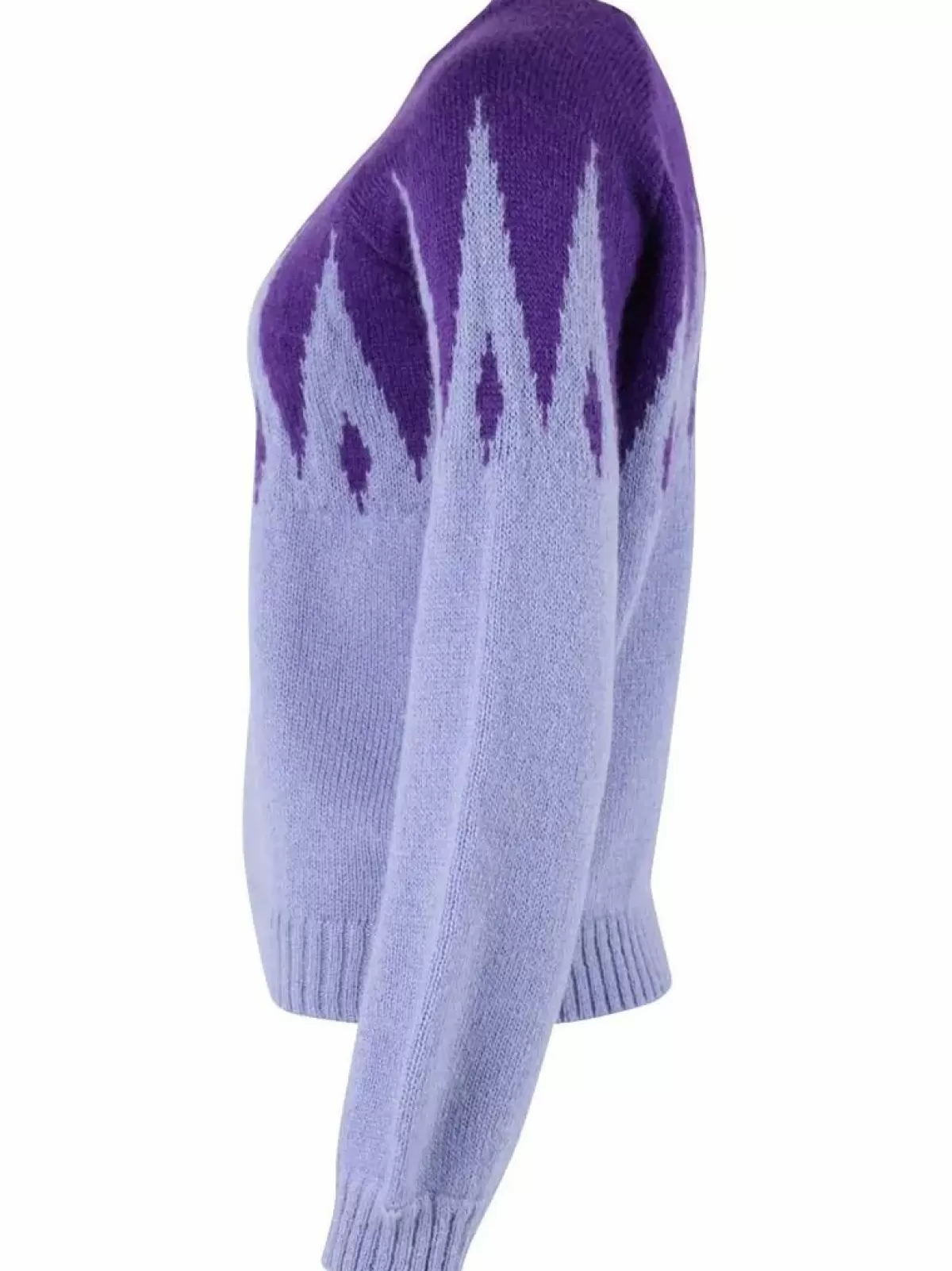 Danefæ Strickwaren>Danefantastic Icicles Wool Sweater Ice Viola/Purple