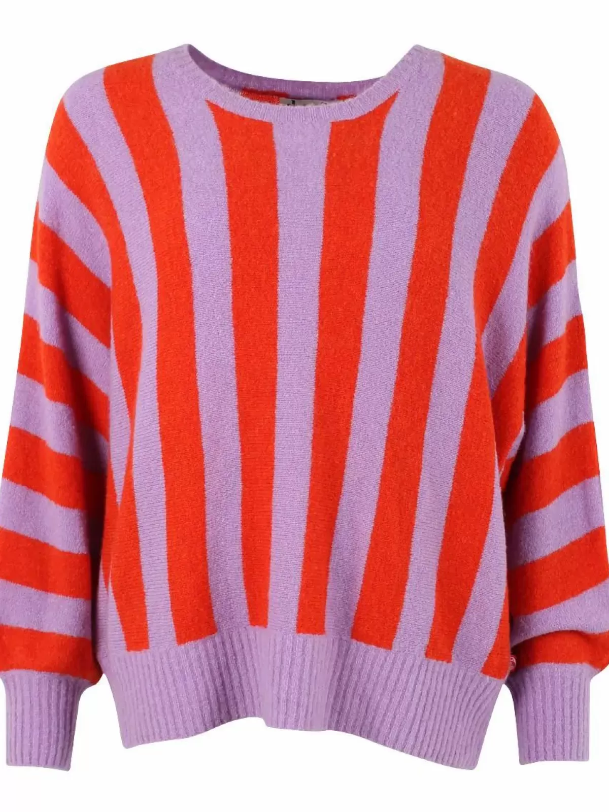 Danefæ Strickwaren>Danegenerous Wool Sweater Soft Viola/Bright Red