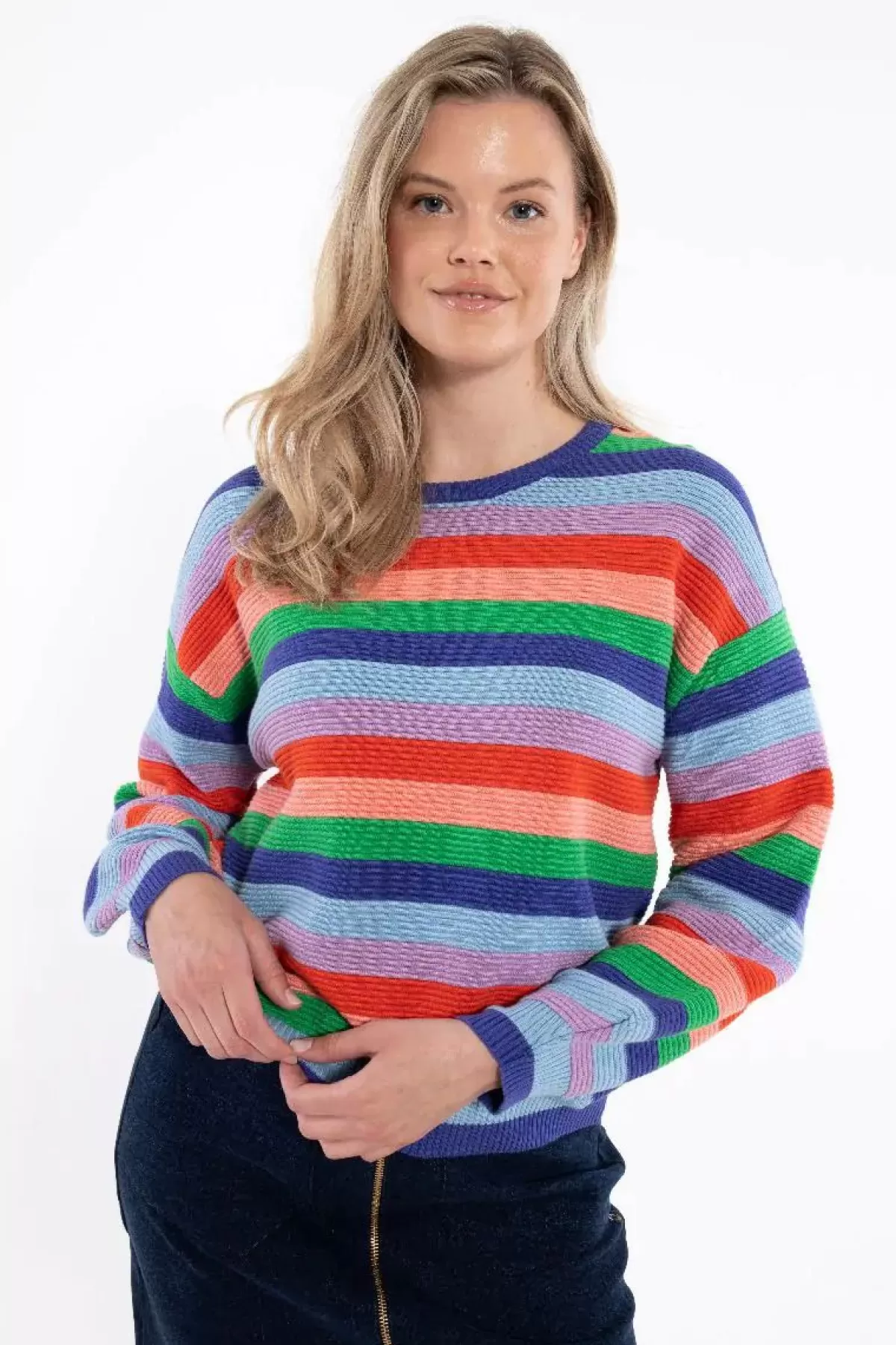 Danefæ Strickwaren>Danegold 3D Crotchet Knit Sweater Multicolor 1