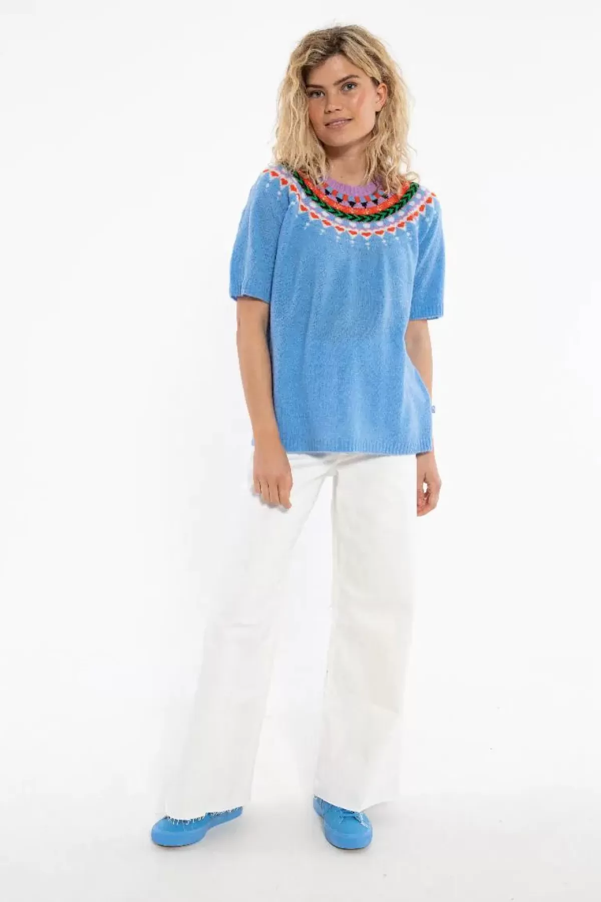 Danefæ Strickwaren>Danegooddeed Wool Sweater Tee Iceblue