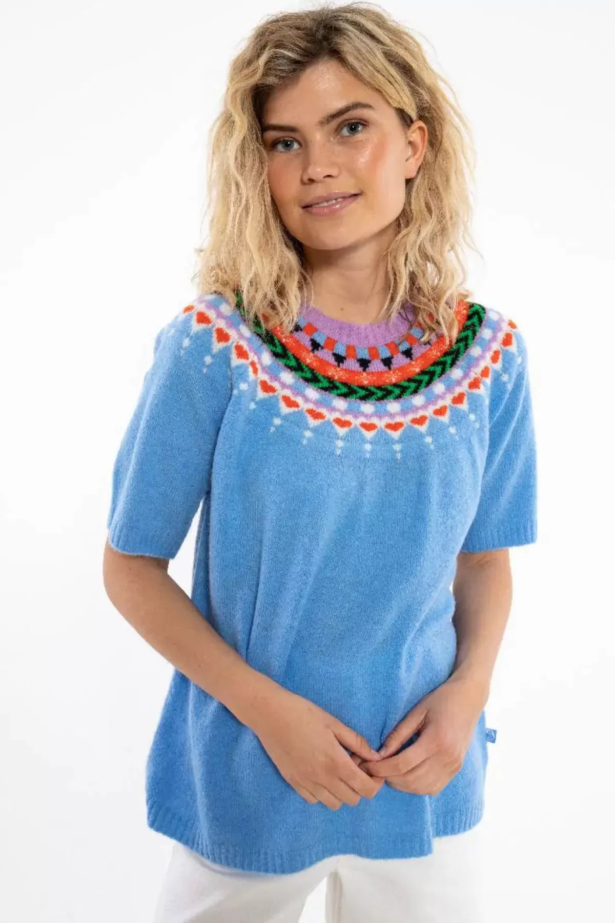 Danefæ Strickwaren>Danegooddeed Wool Sweater Tee Iceblue