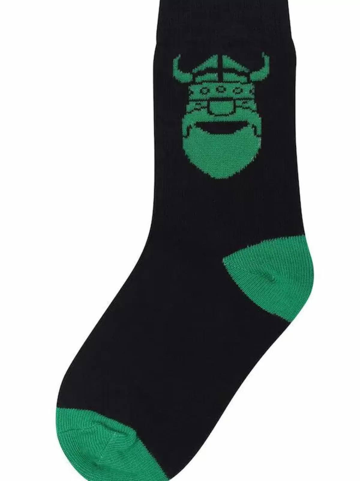 Store Danekids Socks Dk Navy/Green Erik Kinder Socken Und Strumpfe