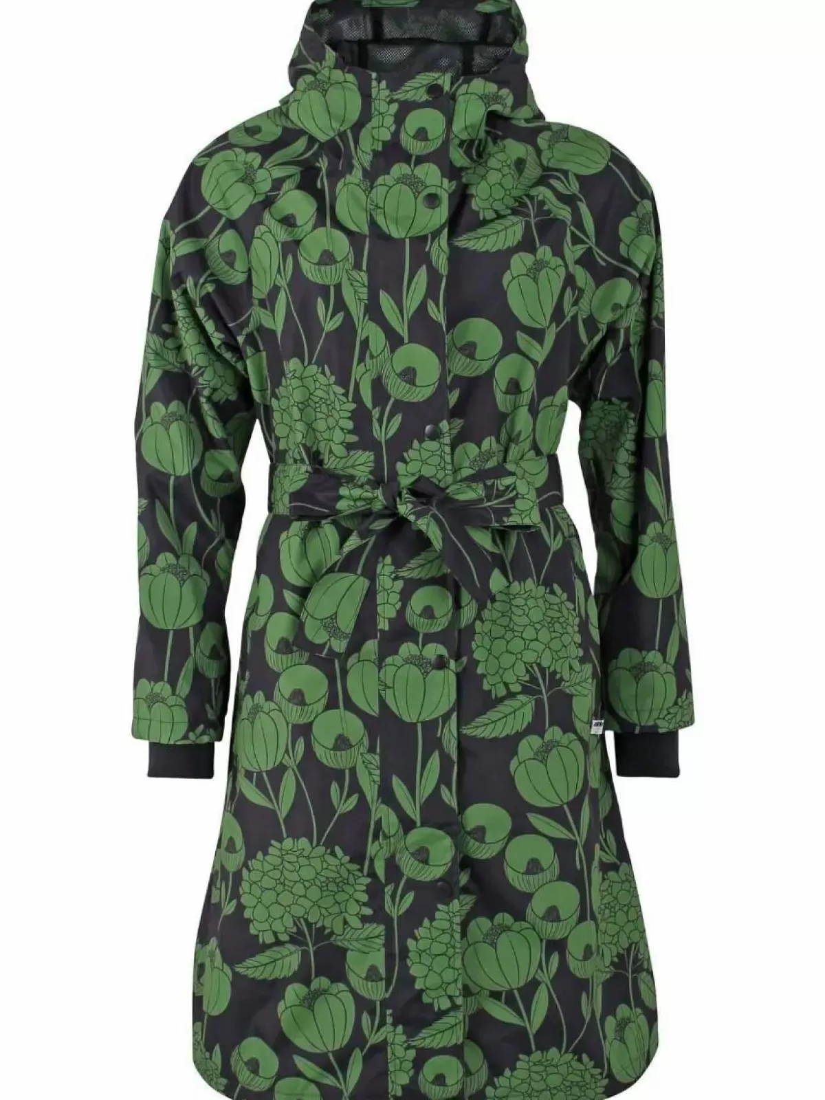 Danefæ Regenjacken>Danelisabeth Raincoat Black/Green Hortensia