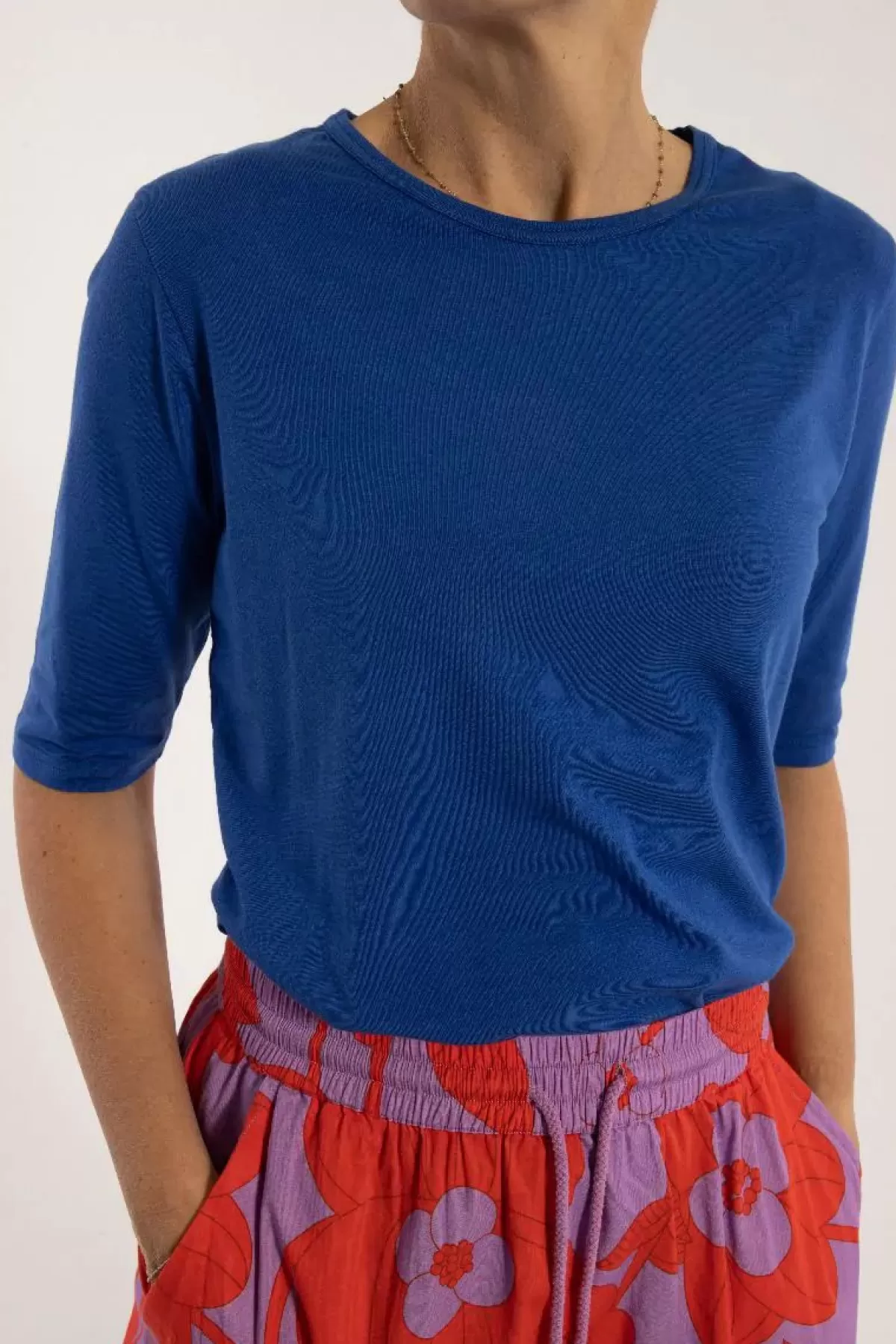 Danefæ T-Shirts>Danemanna Modal Tee Klein Blue