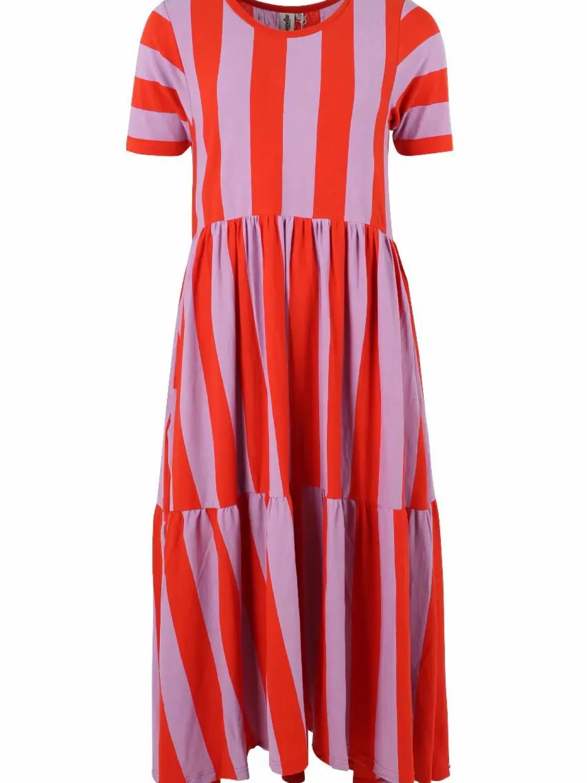 Danefæ Kleider>Danemarkise Slub Jersey Dress Bright Red/Soft Viola