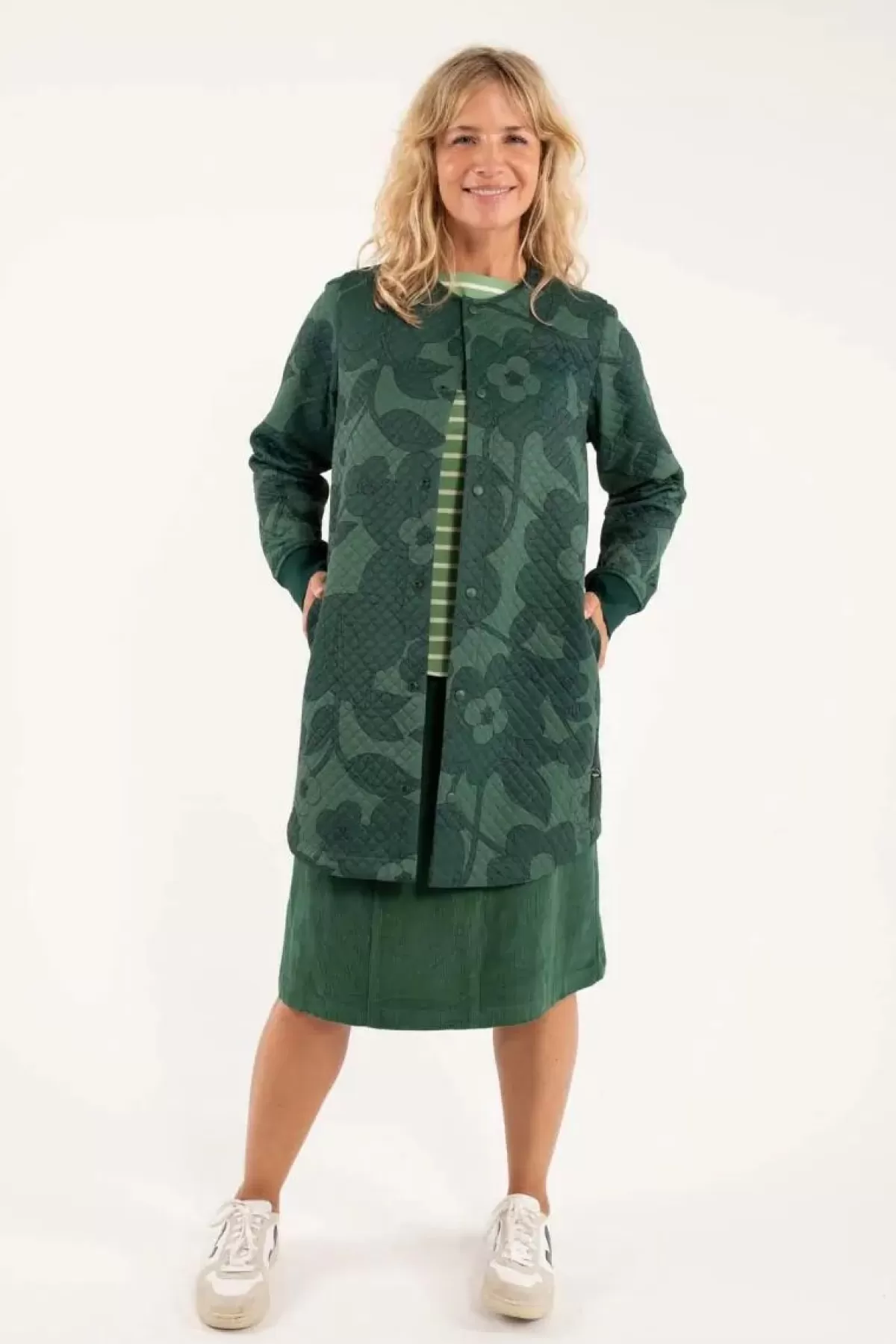 Danefæ Thermokleidung>Danemaude Thermo Coat Dark Khaki/Rover Khaki Boom Bloom