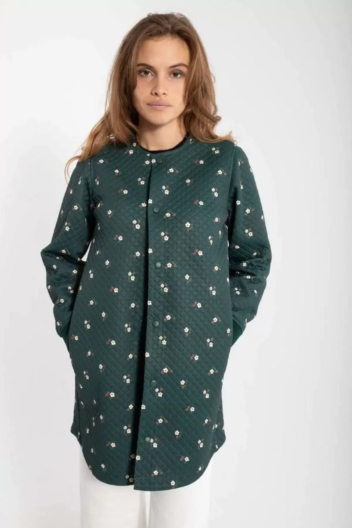 Danefæ Thermokleidung>Danemaude Thermo Coat Deep Forest Miniflower