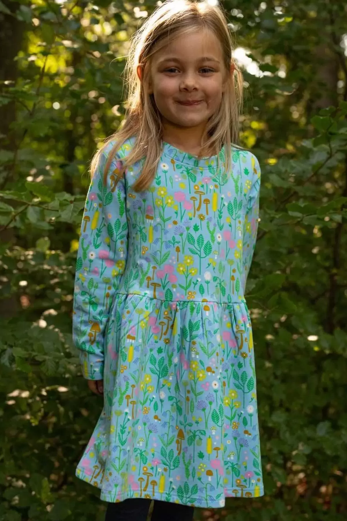Sale Danemerete Dress Light Blue Botanical Kinder Kleider