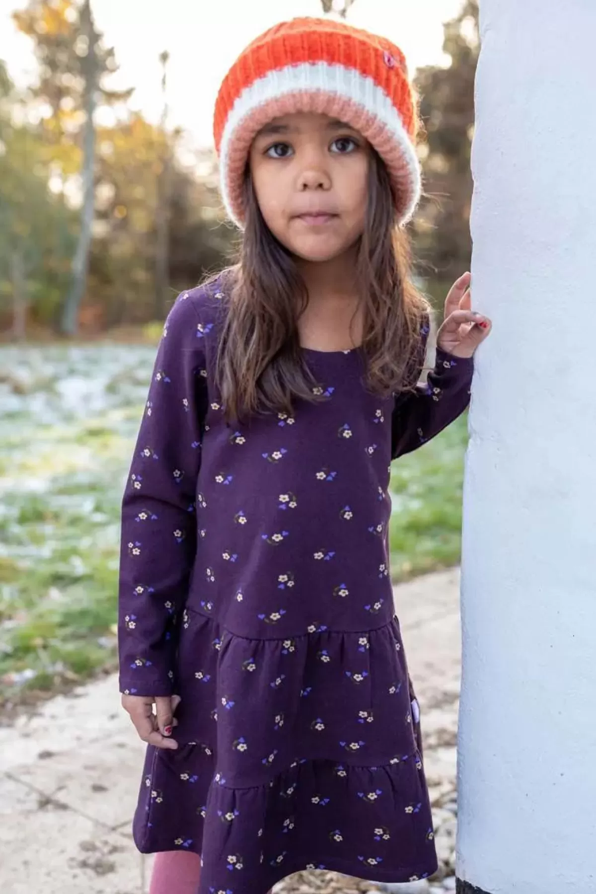 Outlet Danemiva Dress Grey Viola Miniflower Kinder Kleider