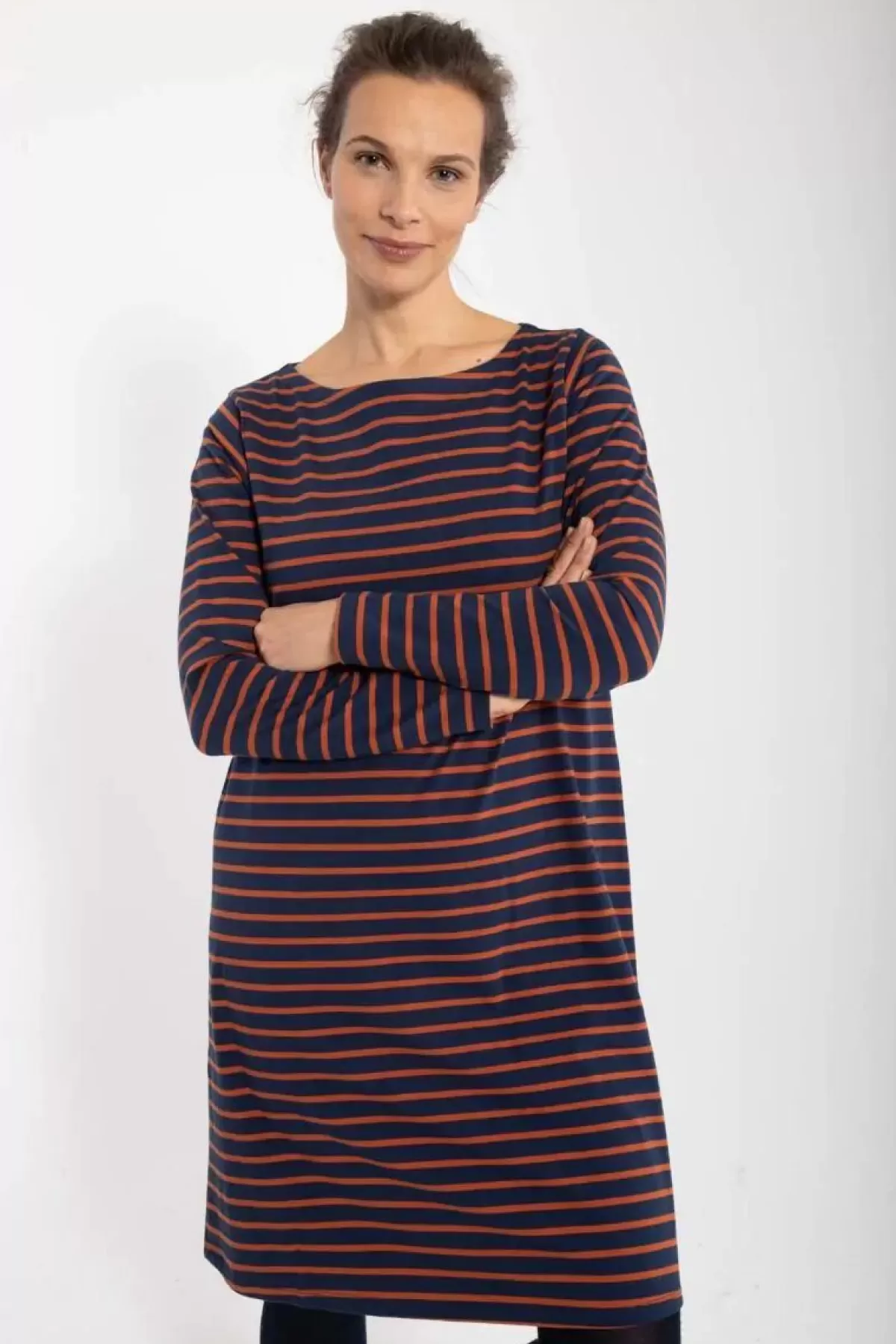 Danefæ Kleider>Danenassau Dress Marine/Brick