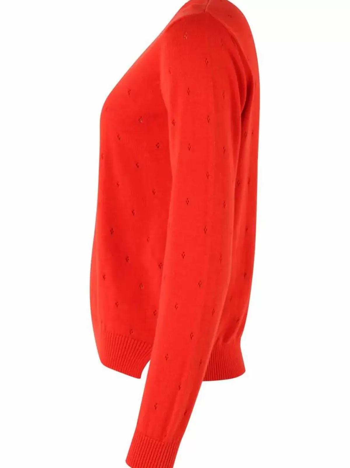 Danefæ Strickwaren>Danepearly Hole Knit Sweater Bright Red