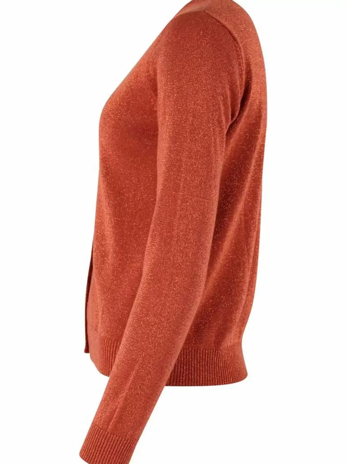 Danefæ Cardigan>Danesaga Glitter Cardigan Rust Glitter