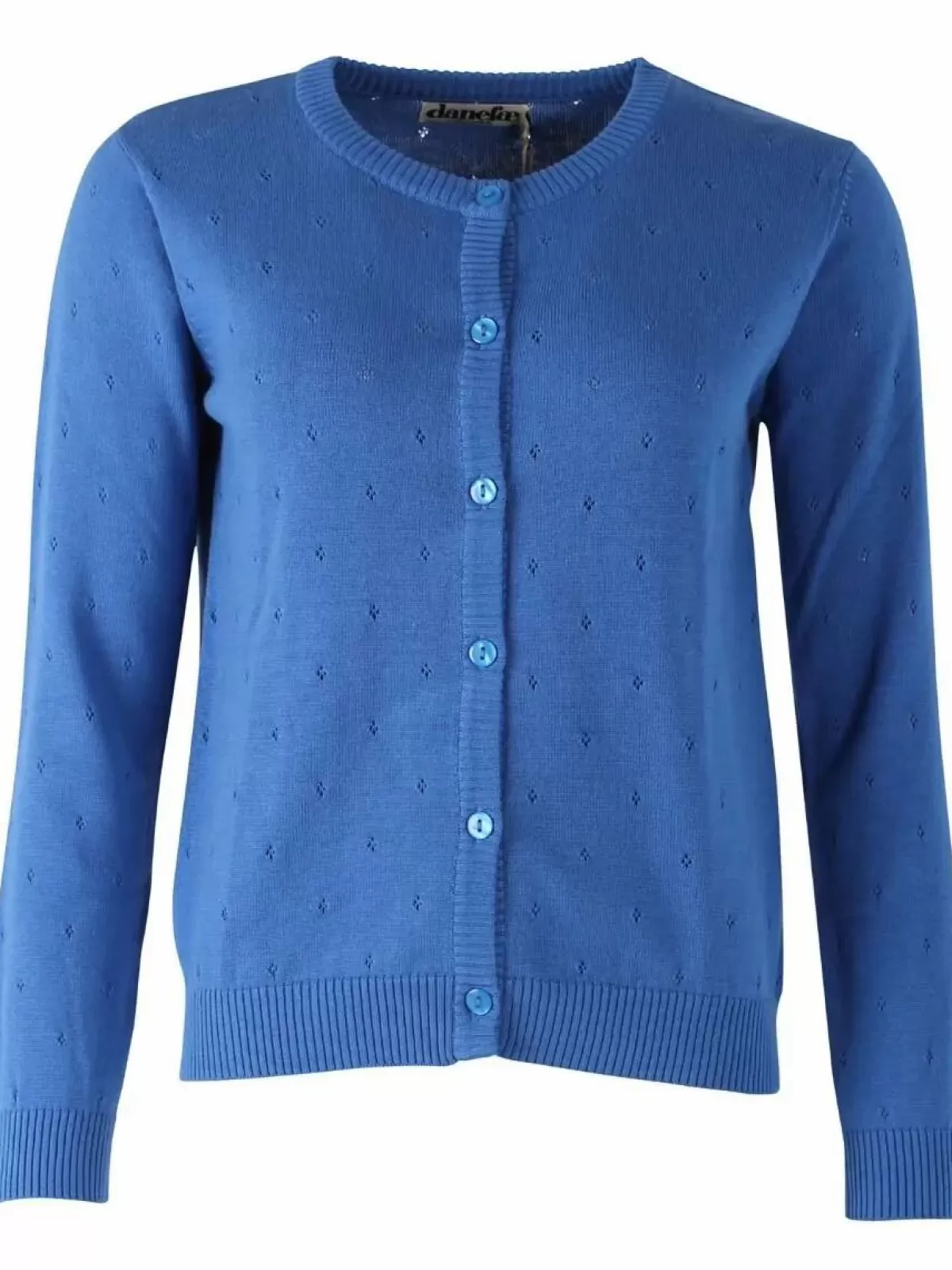 Danefæ Cardigan>Danesaga Hole Knit Cardigan Blue