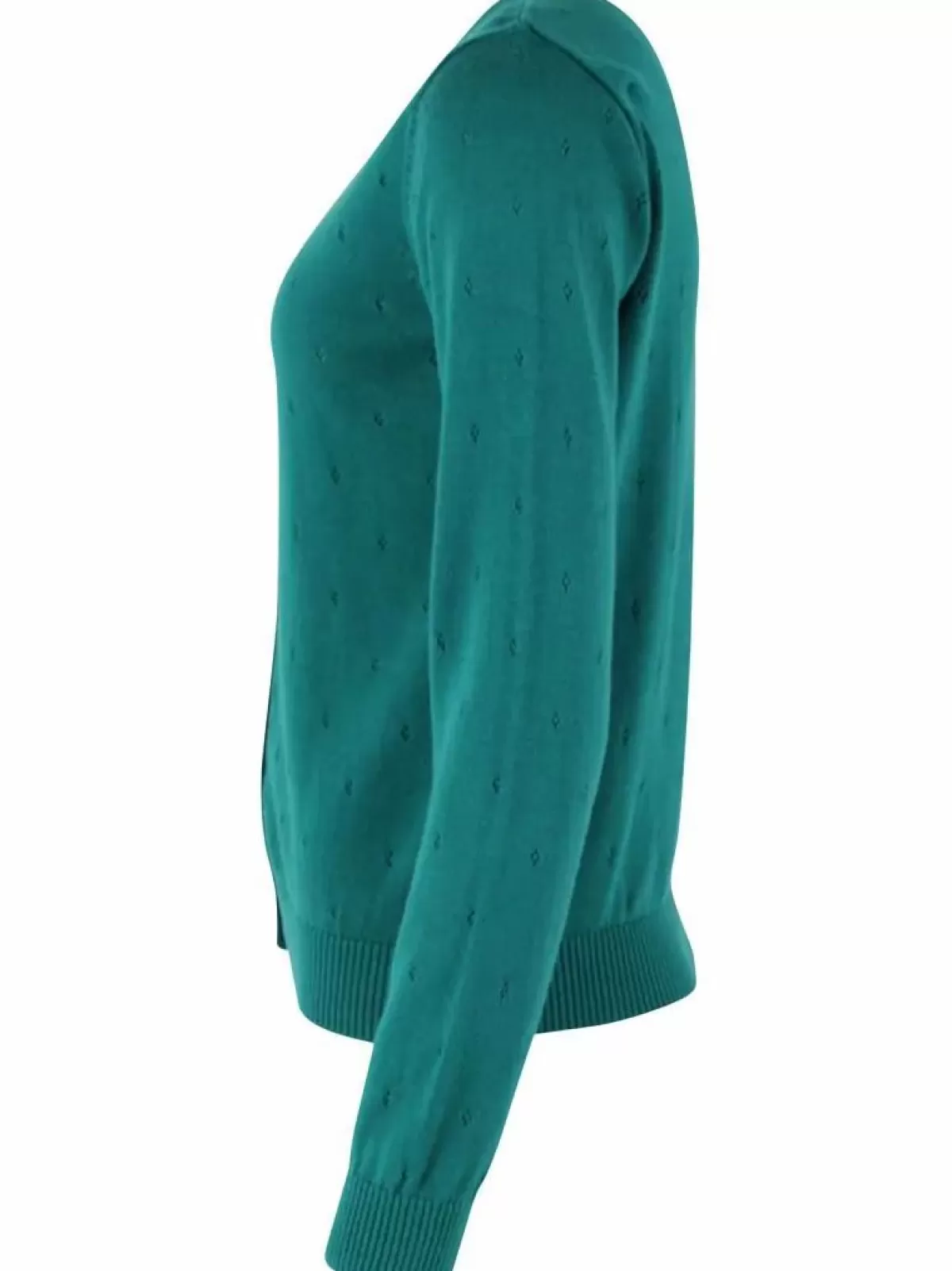 Danefæ Cardigan>Danesaga Hole Knit Cardigan Duck Green