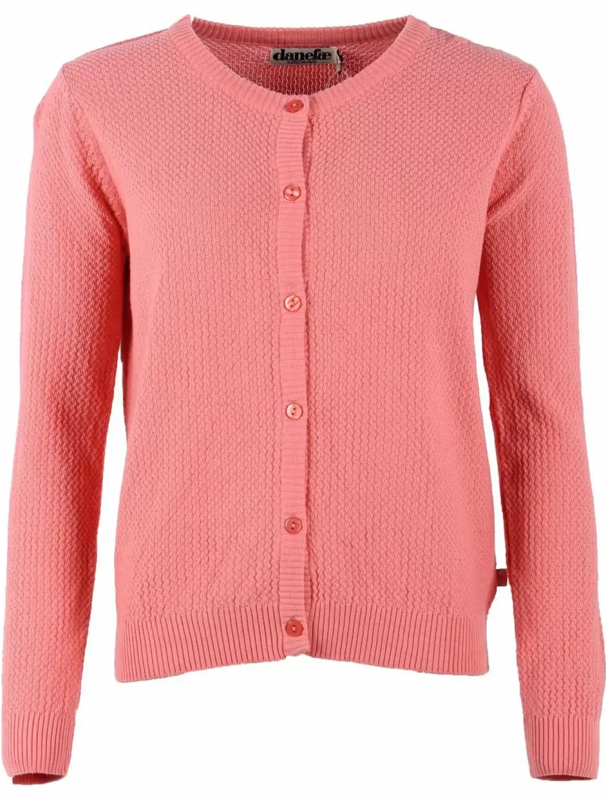 Danefæ Cardigan>Danesaga Pearl Knit Cardigan Coral