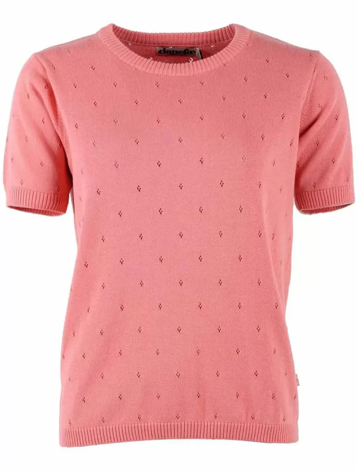Danefæ T-Shirts>Danesilver Hole Knit Tee Coral