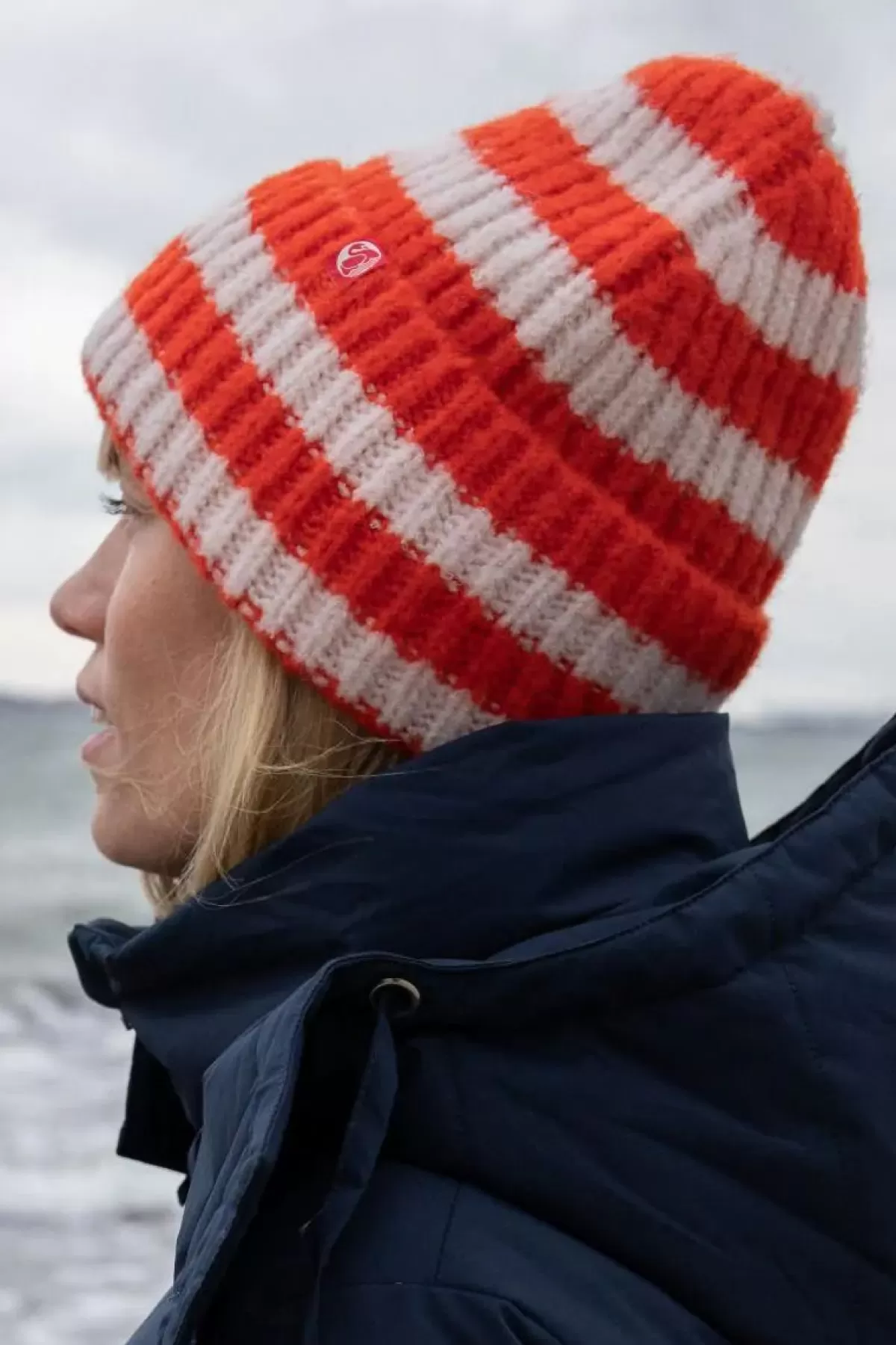 Danefæ Mützen/Hute>Danesofty Beanie Bright Red/Chalk