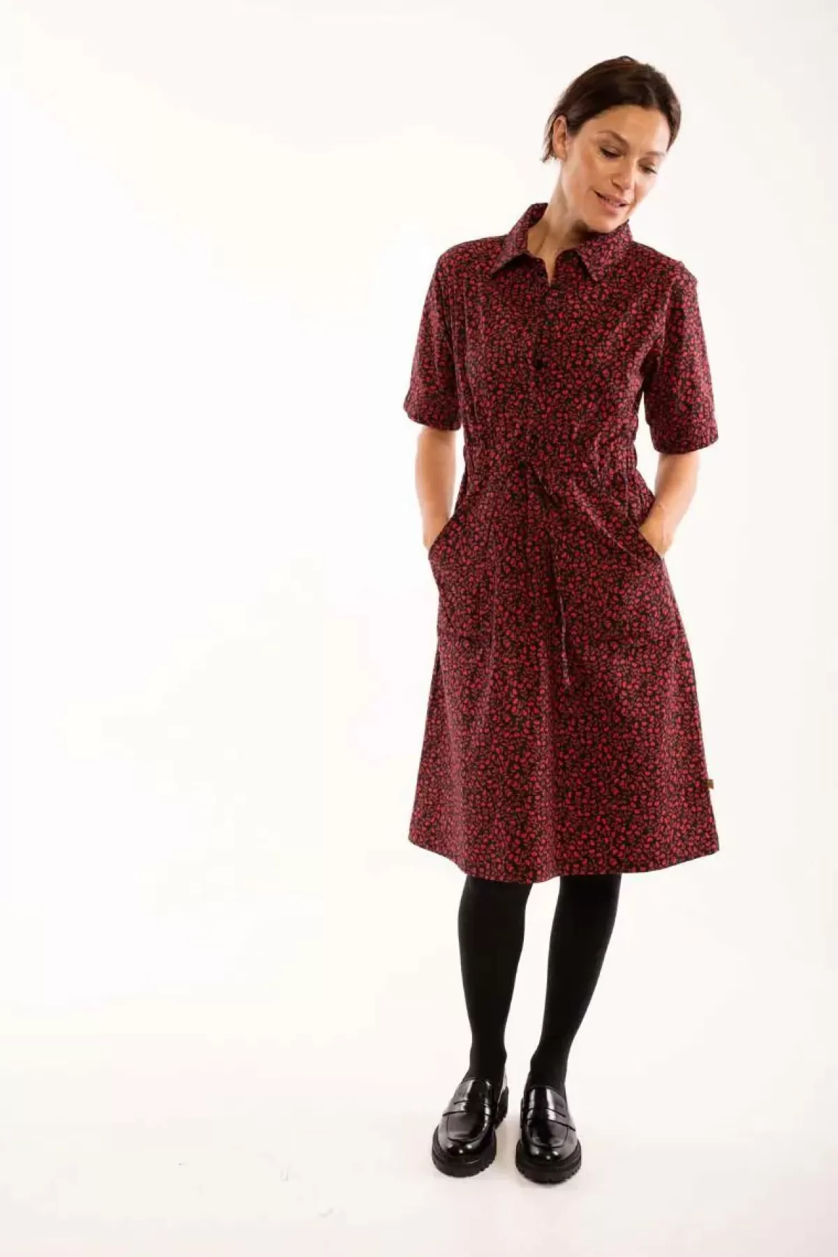 Danefæ Kleider>Danesusanne Poplin Dress Black Fleurie