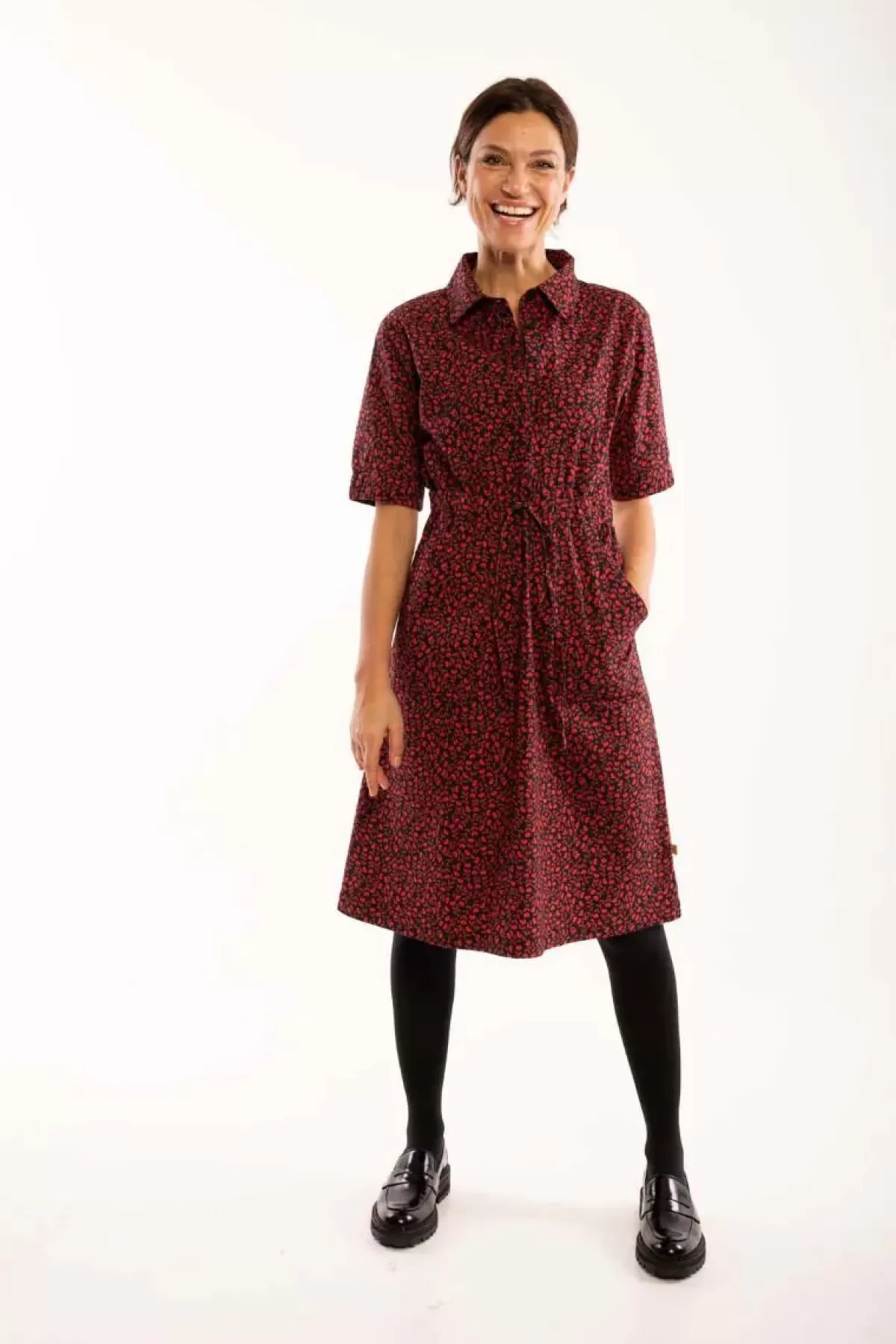 Danefæ Kleider>Danesusanne Poplin Dress Black Fleurie