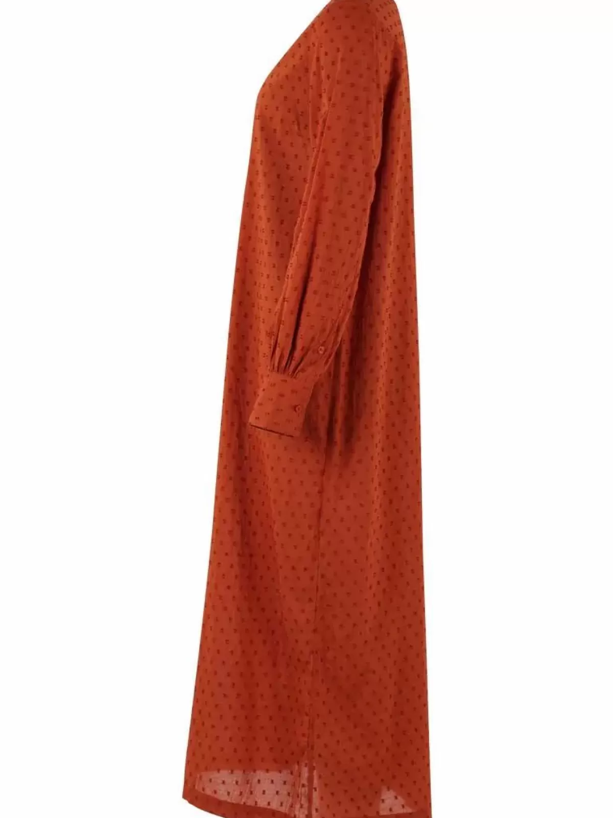 Danefæ Kleider>Danetilda Cotton Dot Dress Rust