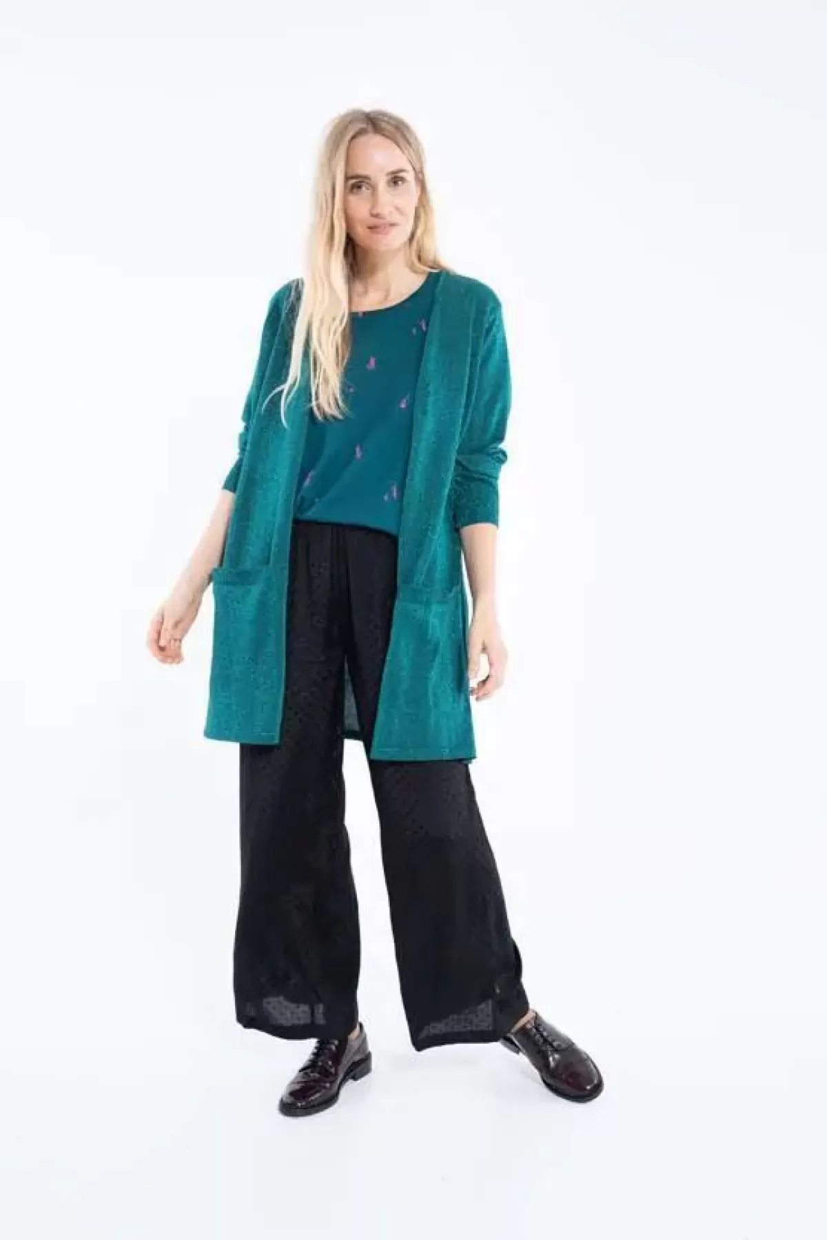 Danefæ Cardigan>Danoffice Cardigan Dark Duck Glitter