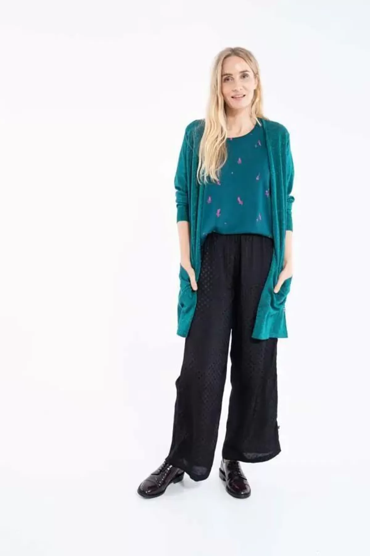 Danefæ Cardigan>Danoffice Cardigan Dark Duck Glitter