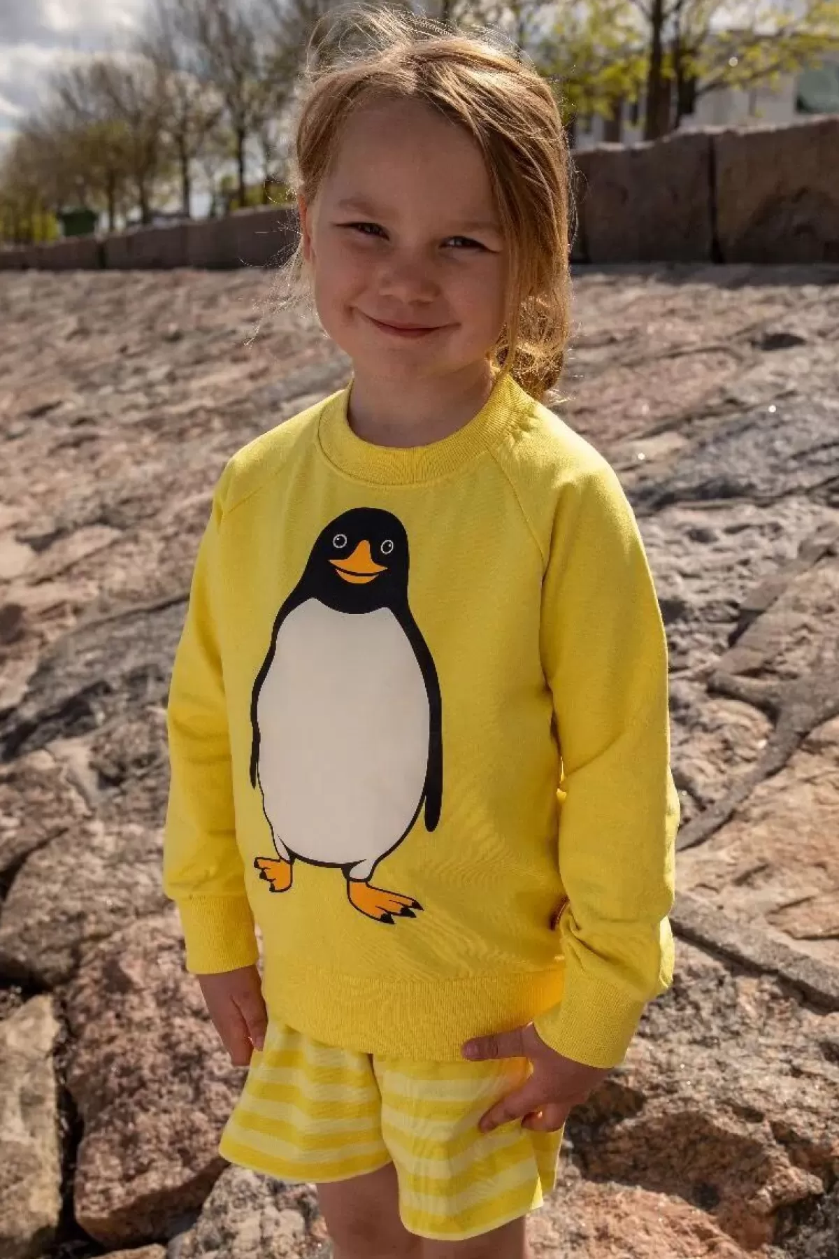 Online Dyrbellow Sweat Bright Yellow Pingvin Kinder Sweatshirts