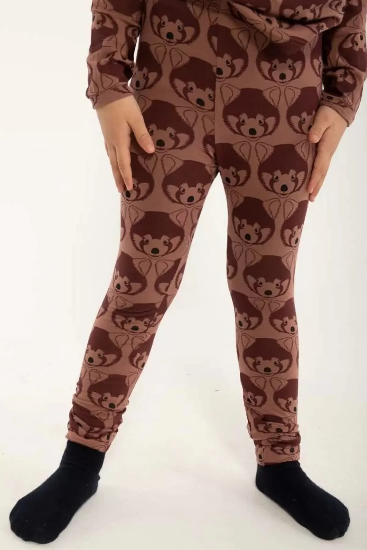 Shop Dyrcheetah Leggings Red Wine Roed Panda Aop Baby Baby Leggings