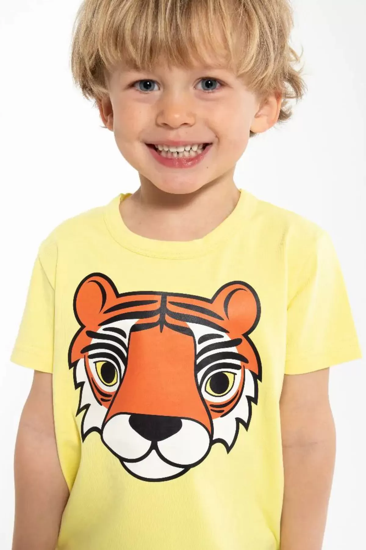 Clearance Dyrgrowl T Pale Yellow Tiger Kinder T-Shirts