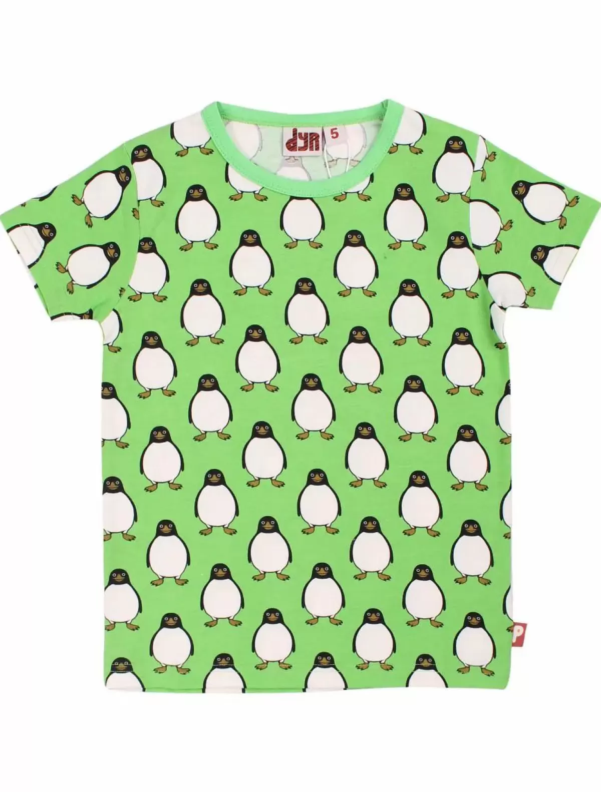 Hot Dyrgrowl Tee Aop/Strib Bright Green Pingviner Kinder T-Shirts