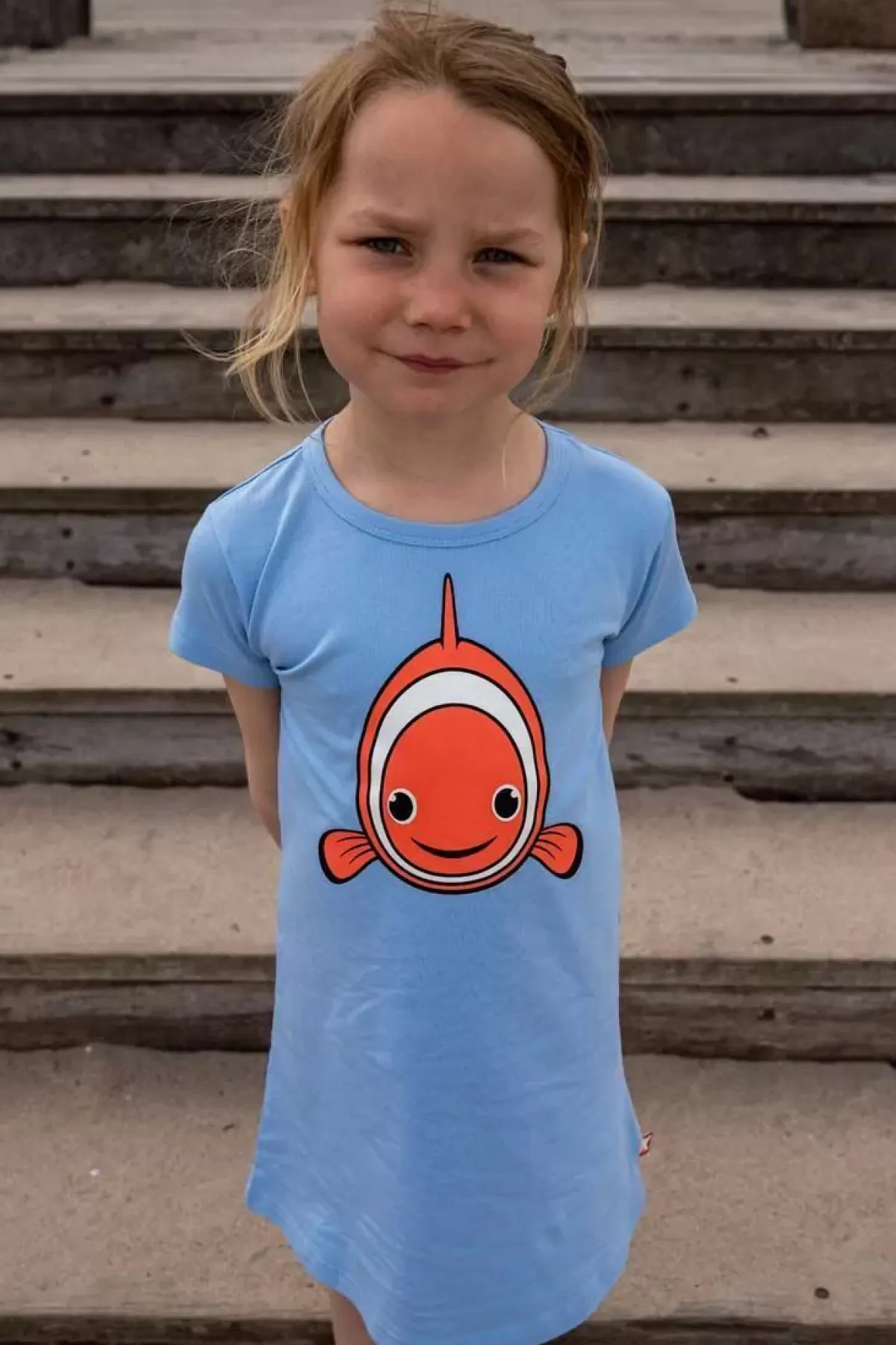 Online Dyrloud Dress Pastel Blue Klovnefisk Kinder Kleider