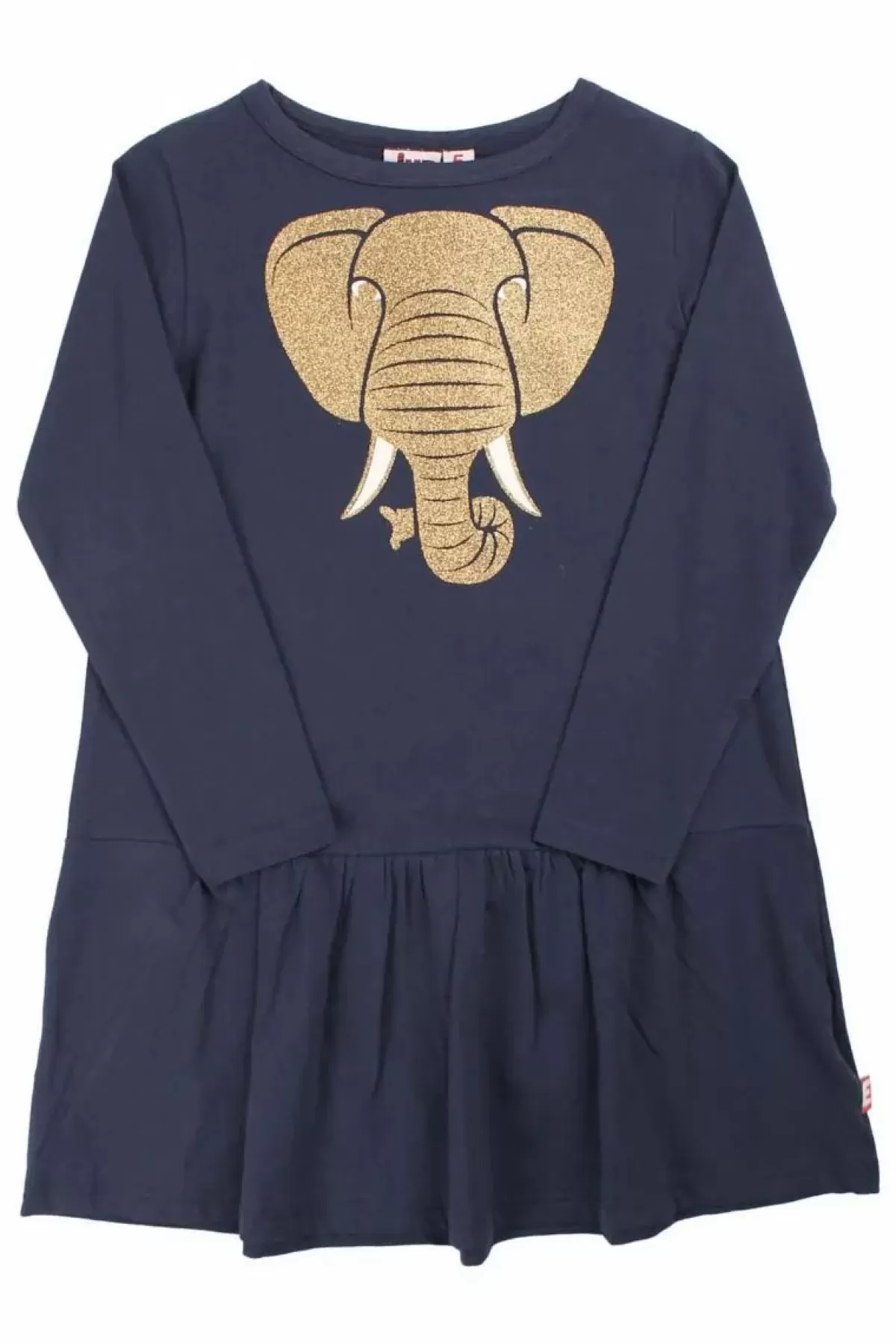Sale Dyrzanzi Dress Ls Dk Navy Elefant Gold Glitter Kinder Kleider