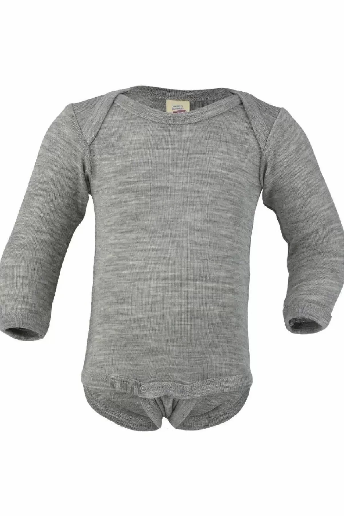 Clearance Engel Wool Natur Baby Body Ls Gots Lt Grey Melange Baby Bodies