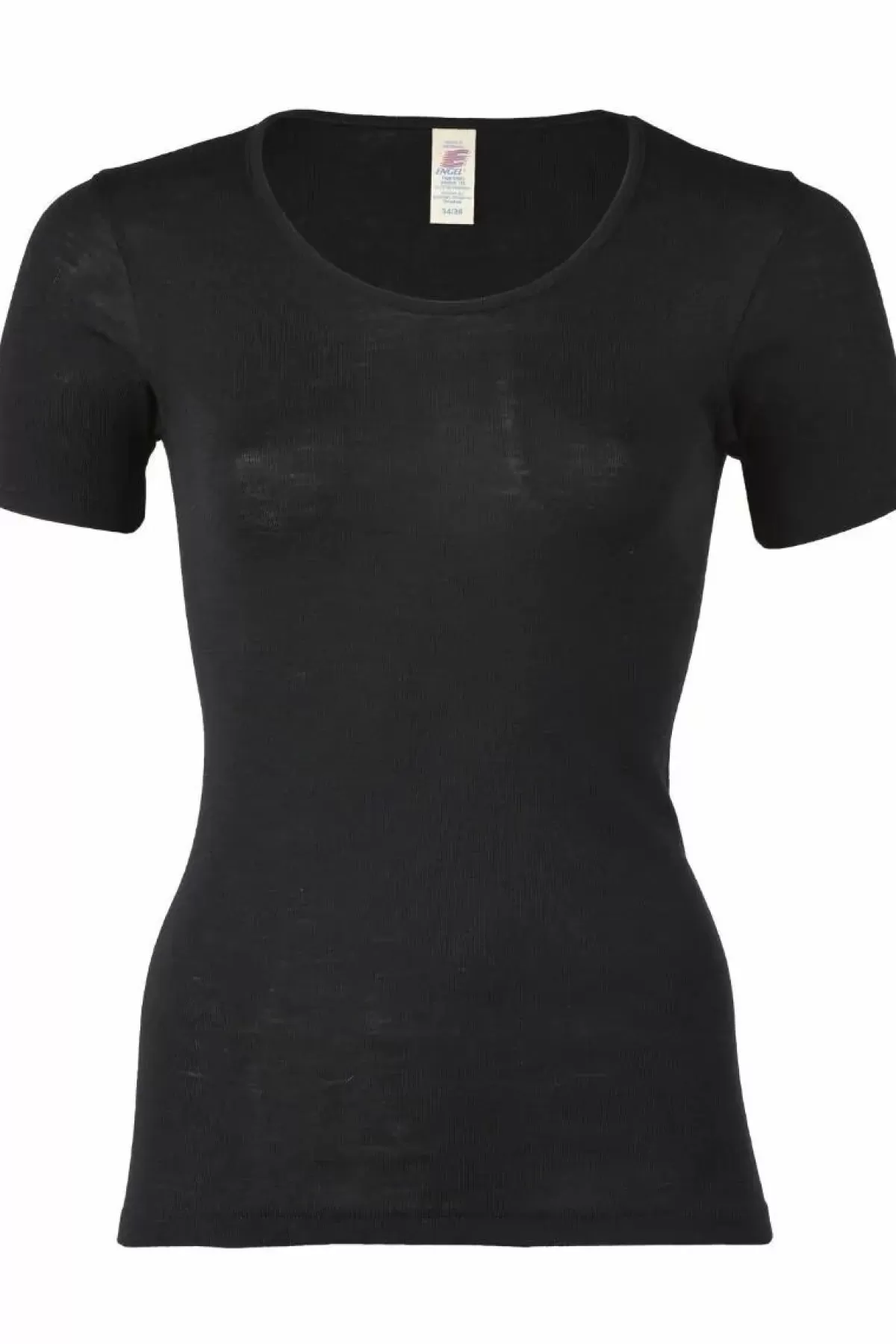 Danefæ T-Shirts>Engel Wool Natur Ladies Shirt Ss Black