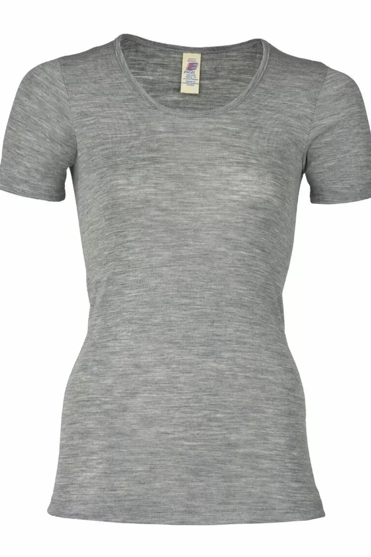 Danefæ T-Shirts>Engel Wool Natur Ladies Shirt Ss Lt Grey Melange