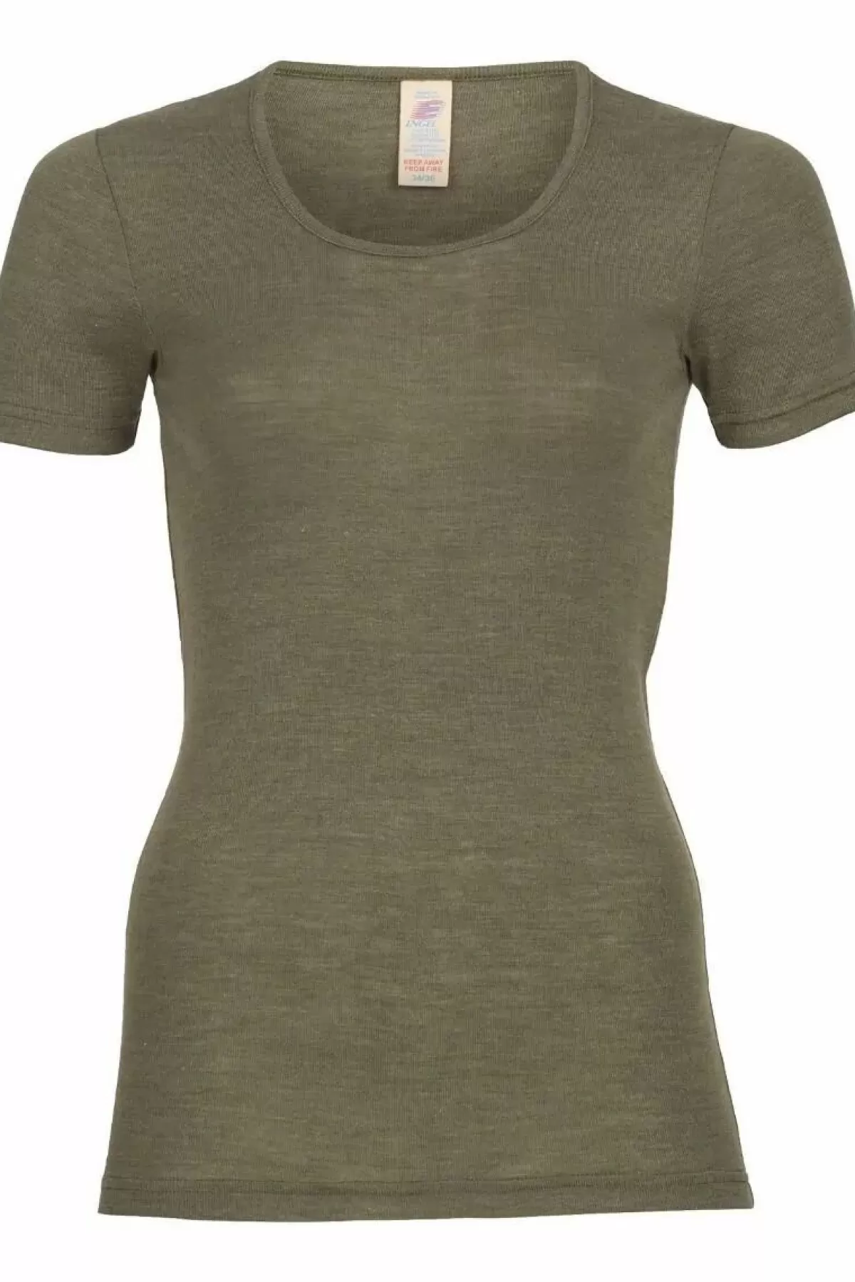 Danefæ T-Shirts>Engel Wool Natur Ladies Shirt Ss Olive