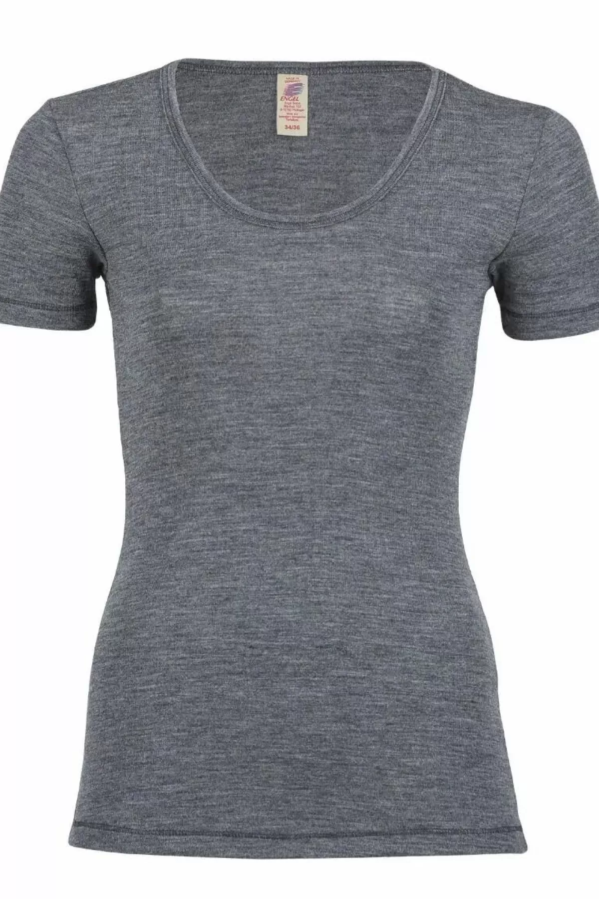 Danefæ T-Shirts>Engel Wool Natur Ladies Shirt Ss Slate