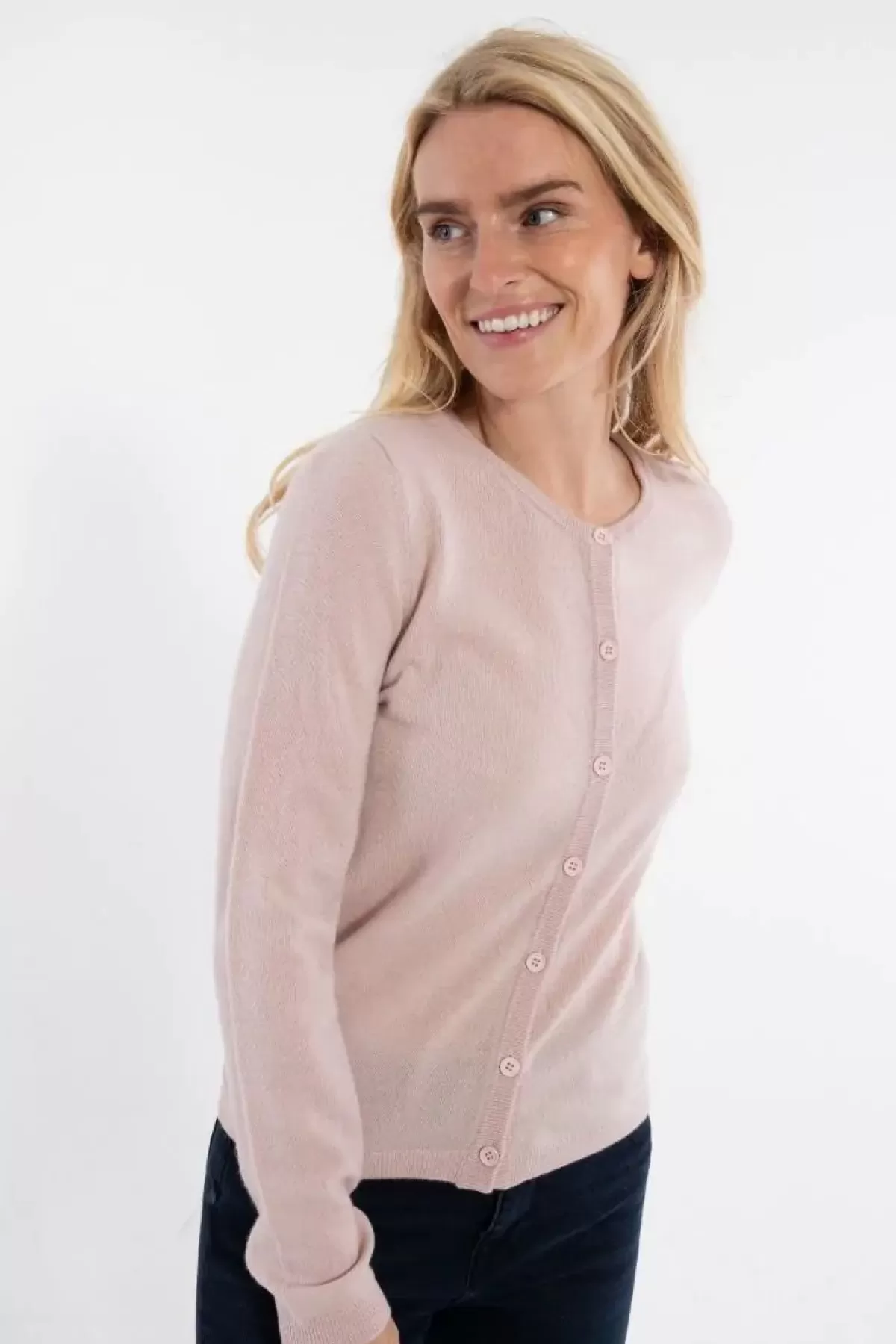 Danefæ Cardigan>Ess - Forget Me Not Merino Cardigan Powder Pink