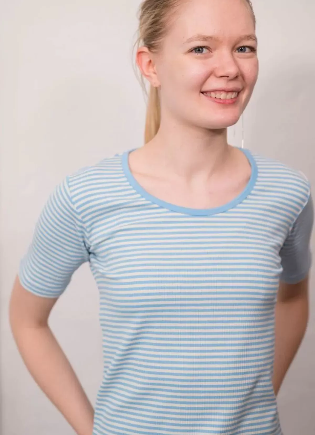 Danefæ T-Shirts>Ess - Organic Danegudhjem Tee Baby Blue/Chalk