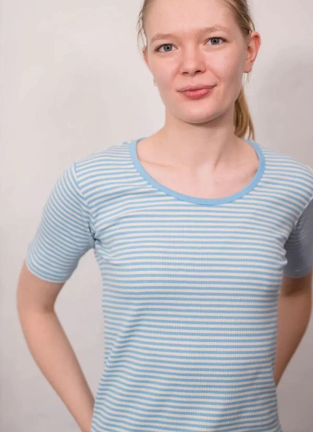 Danefæ T-Shirts>Ess - Organic Danegudhjem Tee Baby Blue/Chalk