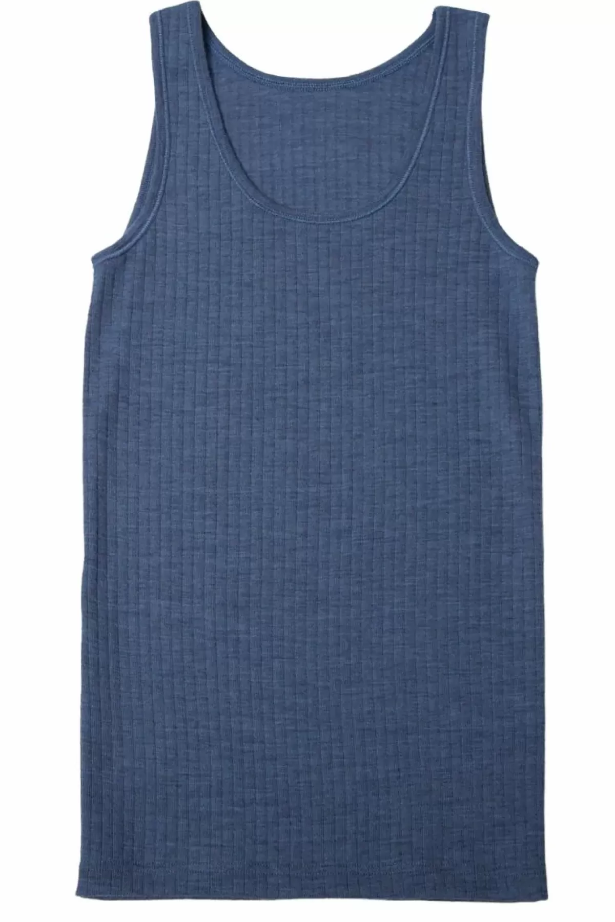 Danefæ Tops>Joha Wool Undershirt Blue Melange
