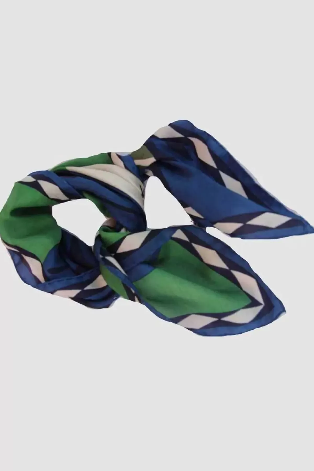 Danefæ Schals>Les Belles Vagabondes Mini Silk Scarf Peacock Green